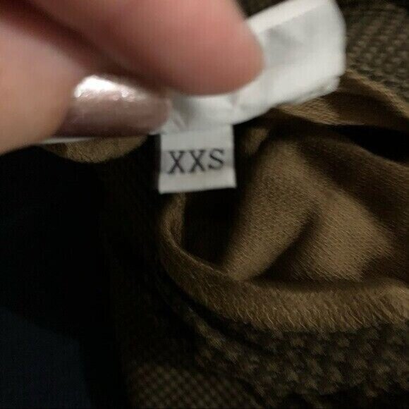 Bryn Walker XXS Brown Houndstooth Draped Cowl Neck Top Minimalist Lagomorph - Picture 7 of 7